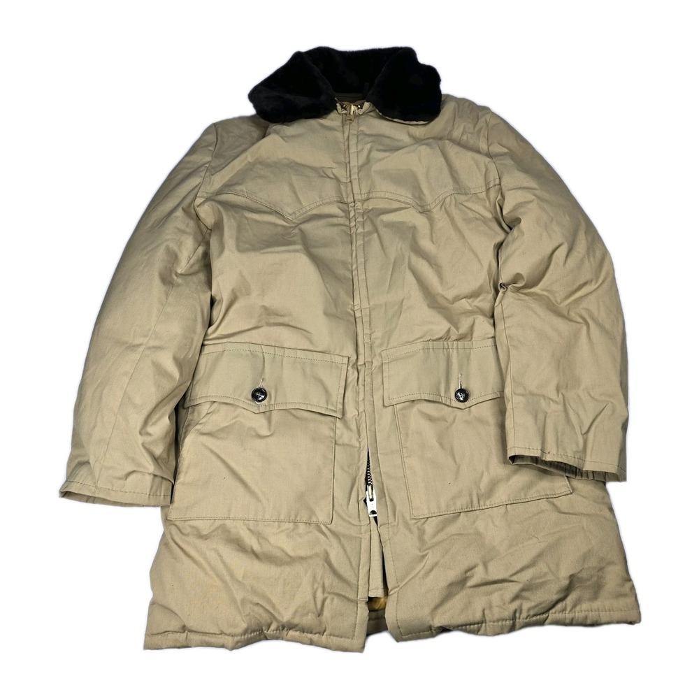Vtg Spiewak Hood Golden Down Parka Sz‎ 40 Brown Made In USA